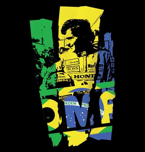 Obrázek produktu Pánské tričko Ayrton Senna v Barvách Brazílie
