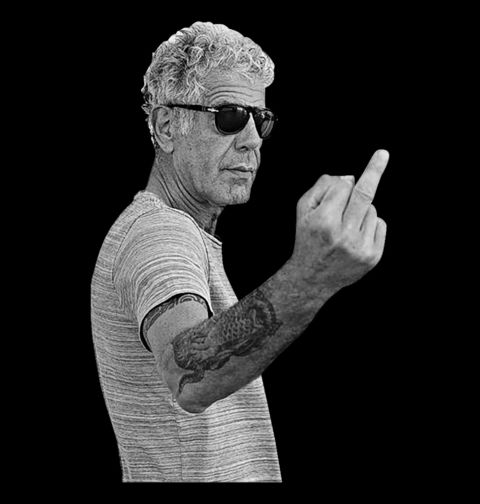 Obrázek produktu Pánské tričko Anthony Bourdain s Prostředníčkem