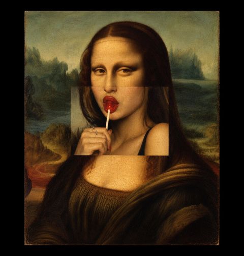 Obrázek produktu Pánské tričko Moderní Mona Lisa s Lízátkem
