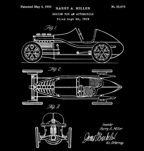 Obrázek produktu Dámské tričko Automobil Patent Harry A. Millera