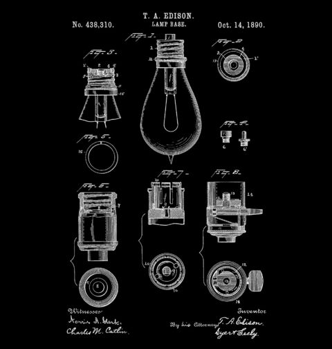 Obrázek produktu Dámské tričko Žárovka Patent T. A. Edisona