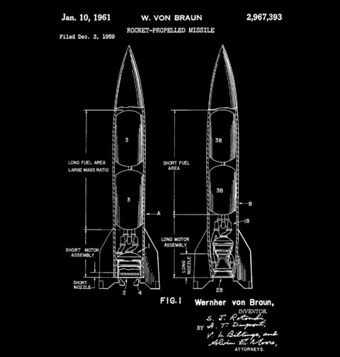 Obrázek produktu Dětské tričko Raketová střela Patent W. von Brauna