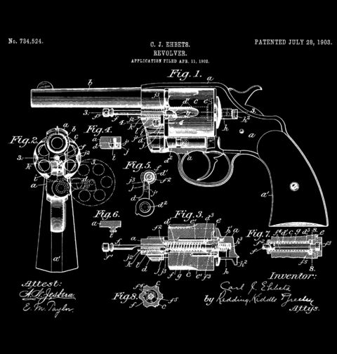 Obrázek produktu Pánské tričko Revolver Patent C. J. Ehbetse