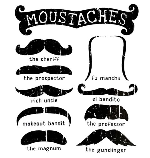 Obrázek produktu Pánské tričko Moustaches 9 klasických knírků