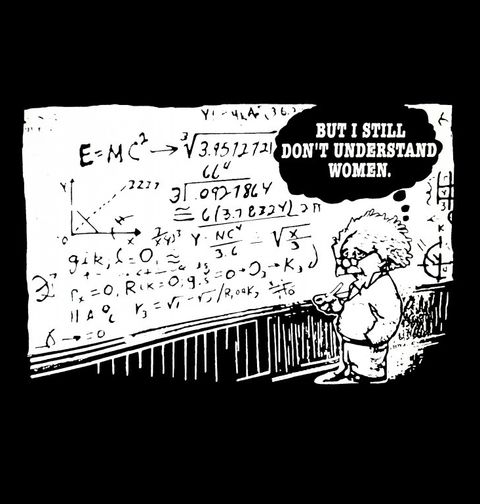 Obrázek produktu Pánské tričko Zoufalý Albert Einstein nerozumí ženám