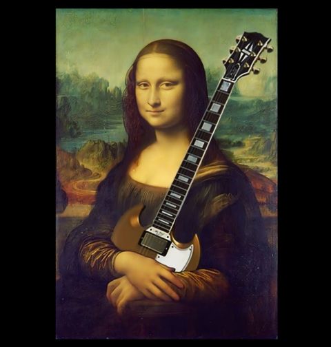 Obrázek produktu Pánské tričko Mona Lisa a elektrická kytara