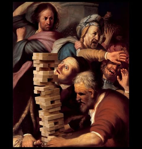 Obrázek produktu Pánské tričko Renesanční Hra Jenga Tower