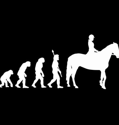 Obrázek produktu Dámské tričko Evoluce jezdce na koni
