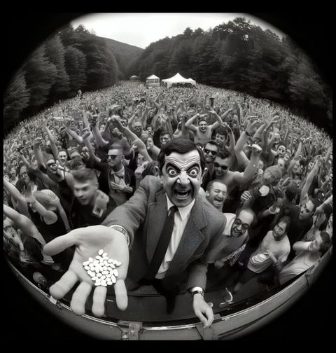 Obrázek produktu Pánské tričko Zdrogovaný Mr. Bean na festivalu