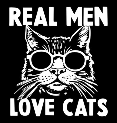Obrázek produktu Pánské tričko Praví Muži Milují Kočky Real Men Love Cats
