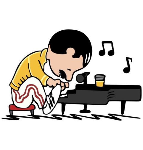 Obrázek produktu Dámské tričko Snoopy Freddie Mercury Piano