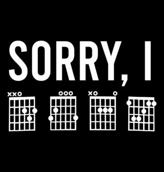 Obrázek 2 produktu Pánské tričko Sorry, I DGAF  - Kytara akordy Guitar Chords