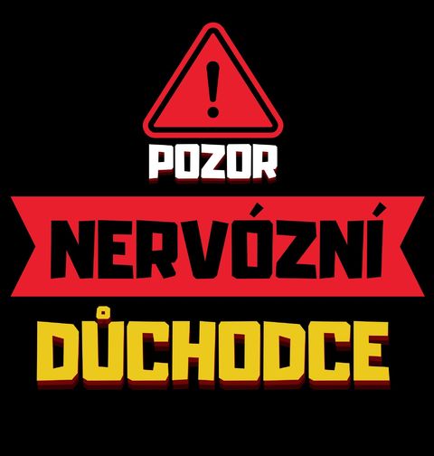 Obrázek produktu Pánské tričko Pozor, nervózní důchodce