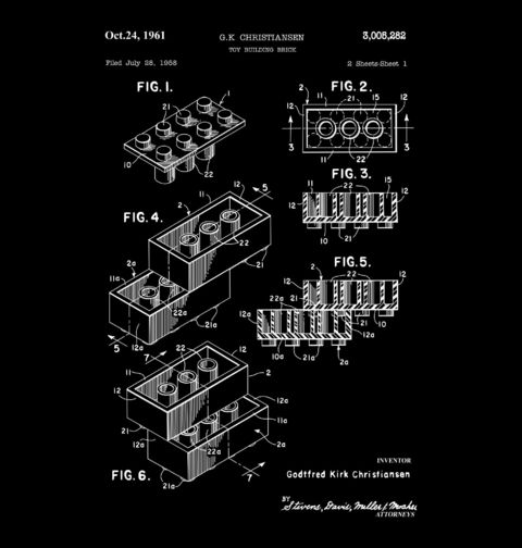 Obrázek produktu Dětské tričko Lego Kostka Patent G. K. Christiansena