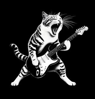 Obrázek 2 produktu Pánské tričko Kočičí Rockstar Rock & Meow