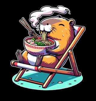 Obrázek 2 produktu Pánské tričko Kapybara Ramen na lehátku