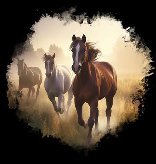 Obrázek 2 produktu Dětské tričko Běžící Koně po poli Quarter Horse
