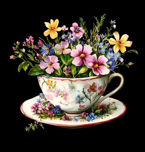 Obrázek produktu Dětské tričko Šálek květinového čaje Vintage Teacup