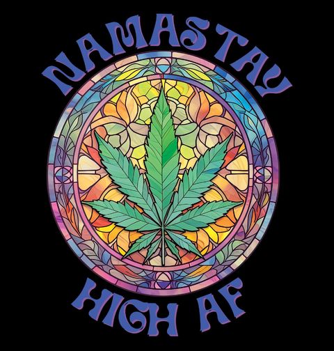 Obrázek produktu Dámské tričko Namastay High AF Weed Yoga