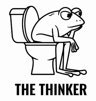 Obrázek 2 produktu Pánské tričko Myslitel Žába na Toaletě The Thinker