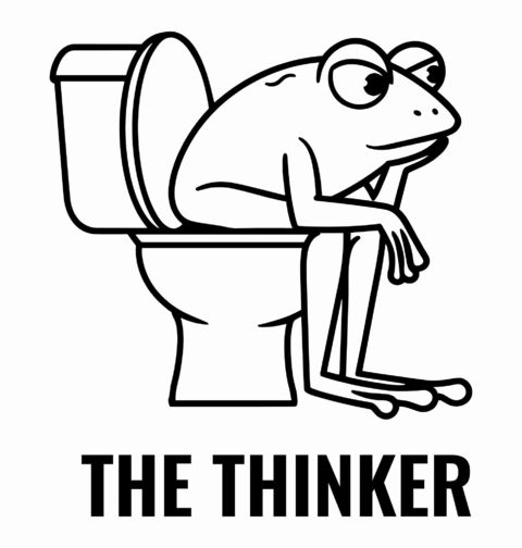 Obrázek produktu Pánské tričko Myslitel Žába na Toaletě The Thinker
