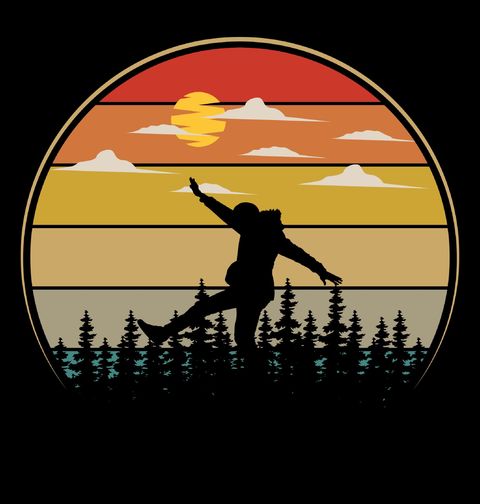 Obrázek produktu Dámské tričko Dobrodružství při západu slunce Man Hiking Retro 