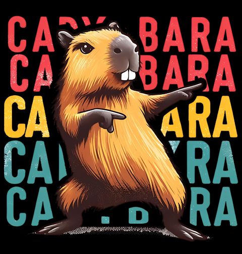 Obrázek produktu Pánské tričko Tančící Kapybara Capybara