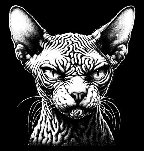 Obrázek produktu Pánské tričko Naštvaná Kočka Sphynx 