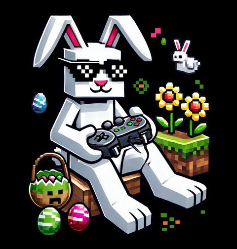 Obrázek produktu Dětské tričko Velikonoční Zajíc Hráč Gamer