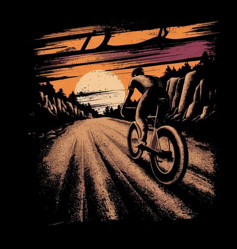 Obrázek produktu Pánské tričko Jízda Cyklisty při Západu Slunce