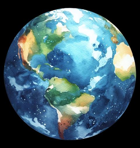 Obrázek produktu Dámské tričko Malovaná Planeta Země Planet Earth