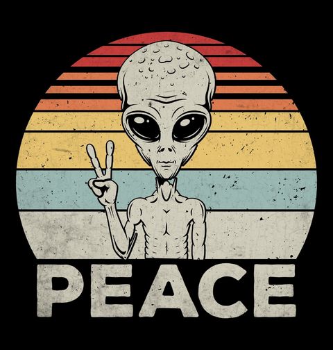 Obrázek produktu Pánské tričko Mimozemšťan v Míru Retro Peace 