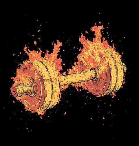 Obrázek produktu Pánské tričko Činka v Plamenech Fire Dumbbell