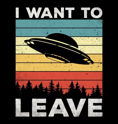 Obrázek produktu Dětské tričko Chci Zmizet I Want To Leave Retro UFO