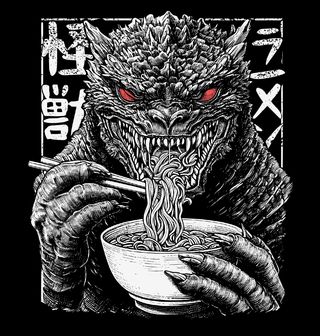 Obrázek 2 produktu Dámské tričko Godzilla a Rámen