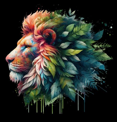 Obrázek produktu Dámské tričko Květinová Lví Hříva Flower Lion King
