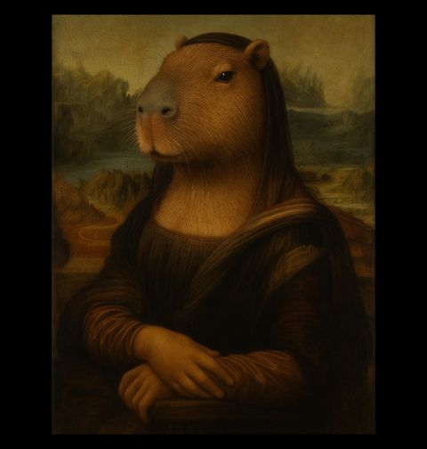 Obrázek produktu Pánská mikina Kapybara Mona Lisa