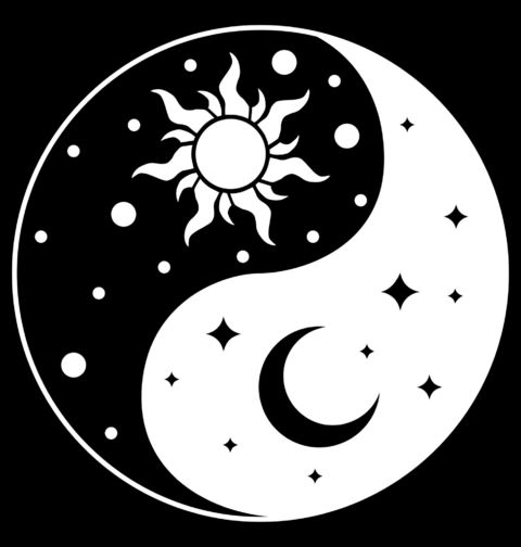Obrázek produktu Dámské tričko Jin a Jang Slunce a Měsíc Yin Yang Sun and Moon