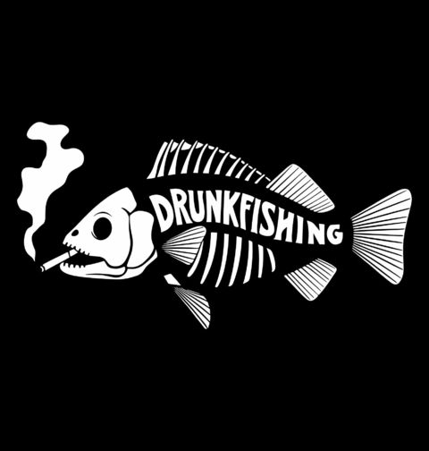 Obrázek produktu Pánská mikina Opilá Kostra Ryby Drunkfishing