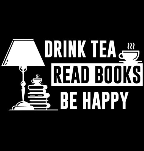 Obrázek produktu Dámské tričko Pij čaj Čti knihy Buď šťastný Drink tea Read books Be happy