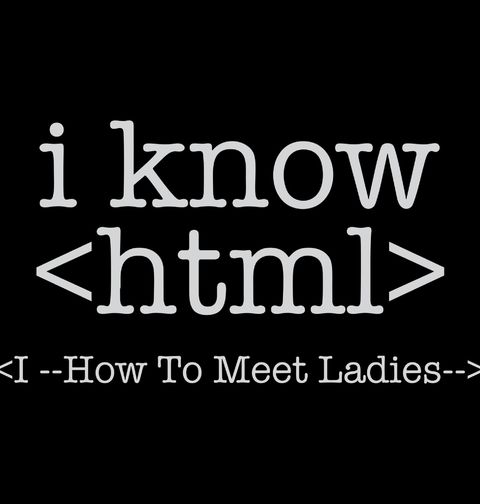 Obrázek produktu Dámské tričko Umím HTML <--Jak se seznamovat s ženami-->