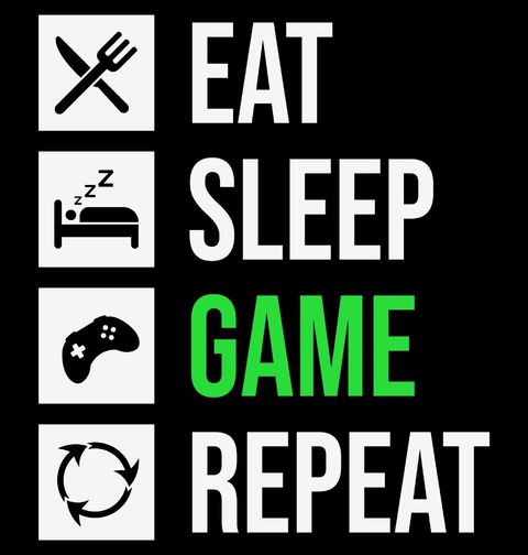 Obrázek produktu Dámské tričko Jez Spi Hraj Opakuj Eat Sleep Game Repeat