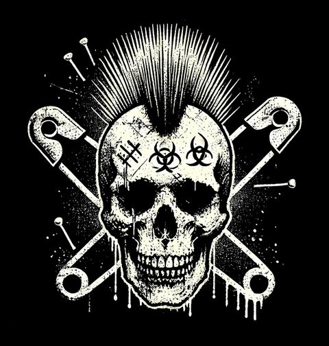 Obrázek produktu Pánské tričko Lebka Pankáč Punk Skull 