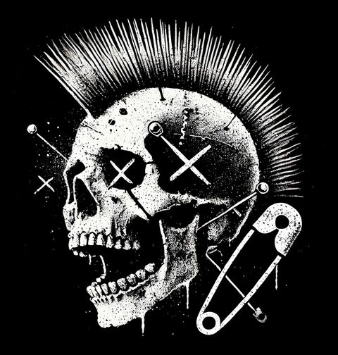 Obrázek produktu Pánské tričko Lebka Pankáč Punk’s Not Dead Skull