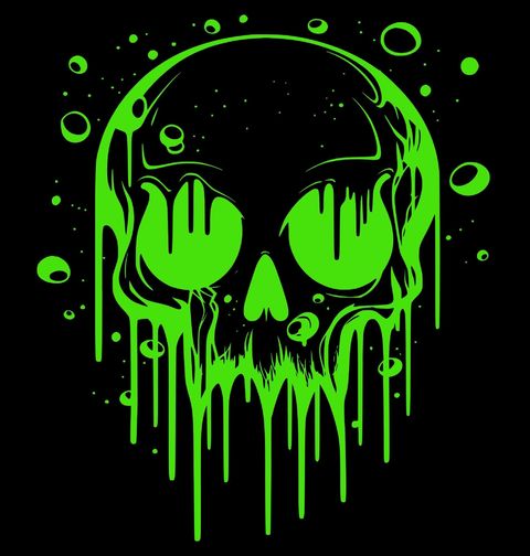 Obrázek produktu Dámské tričko Neonová Lebka Kapka smrti Neon Toxic Skull