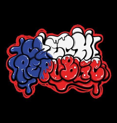 Obrázek produktu Pánské tričko Česko Czech Republic Graffiti Flag