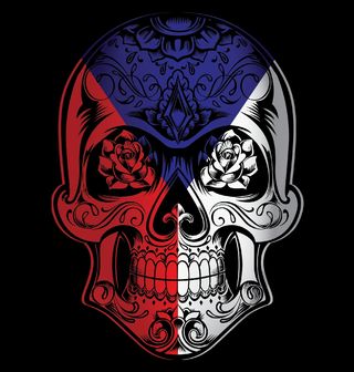 Obrázek 2 produktu Pánské tričko Květinová Lebka Česko Czech Sugar Skull