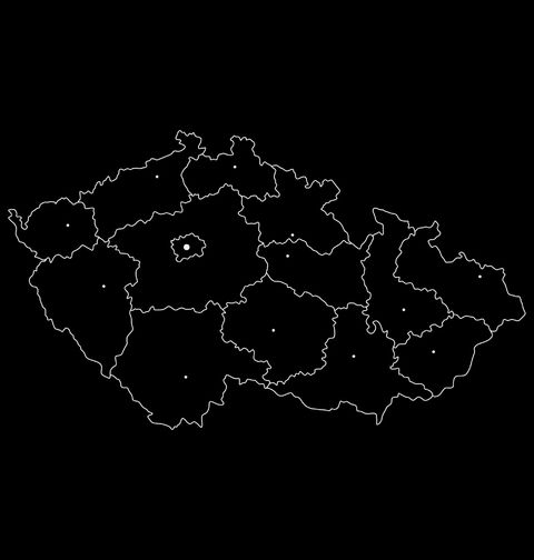 Obrázek produktu Dámské tričko Mapa ČR Czech Republic