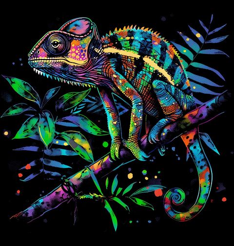 Obrázek produktu Dámské tričko Neonový Chameleon Neon Chameleon 