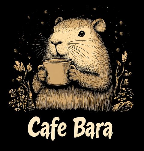 Obrázek produktu Dámské tričko Kapybara s kávou CafeBara